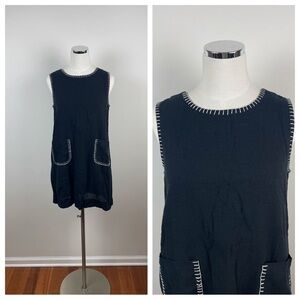 Elizabeth James The Label Black White Stitching Khadi Dress New Women Size XS